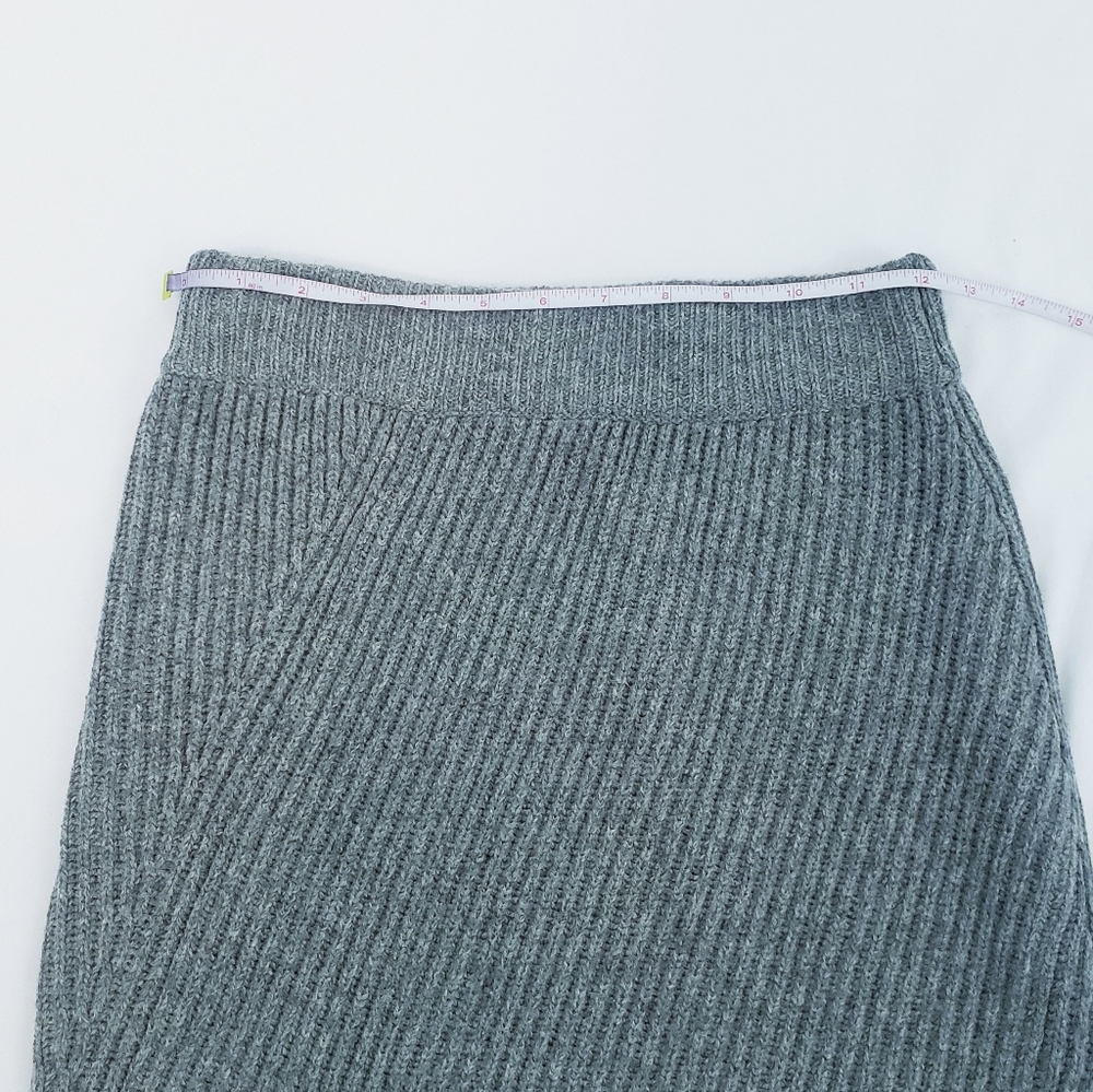 Madewell Woodside Sweater Skirt Grey Merino Wool Stretchy Size XS - Picture 3 of 8